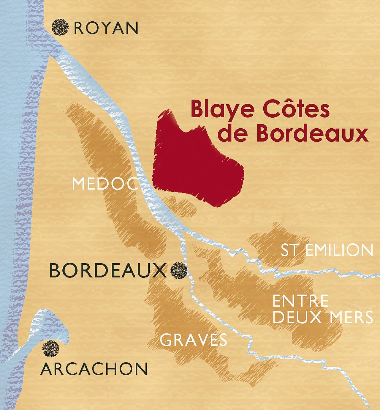 Wijngaarden bij Blaye aan de Gironde